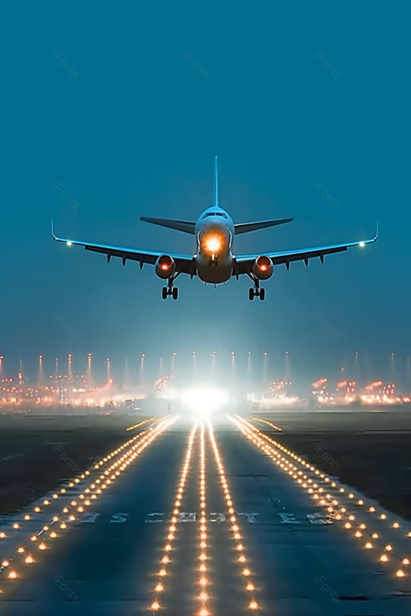 航拍飞机着陆跑道机场夜景交通方式实拍,高清,摄影图,摄影图片,图片大全,摄影图免费下载